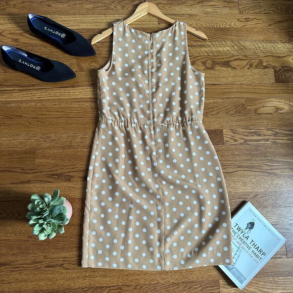 J. Crew Tan & White Polka Dot Sundress - Picture 5 of 7